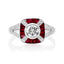 Red Ruby Cross Ring